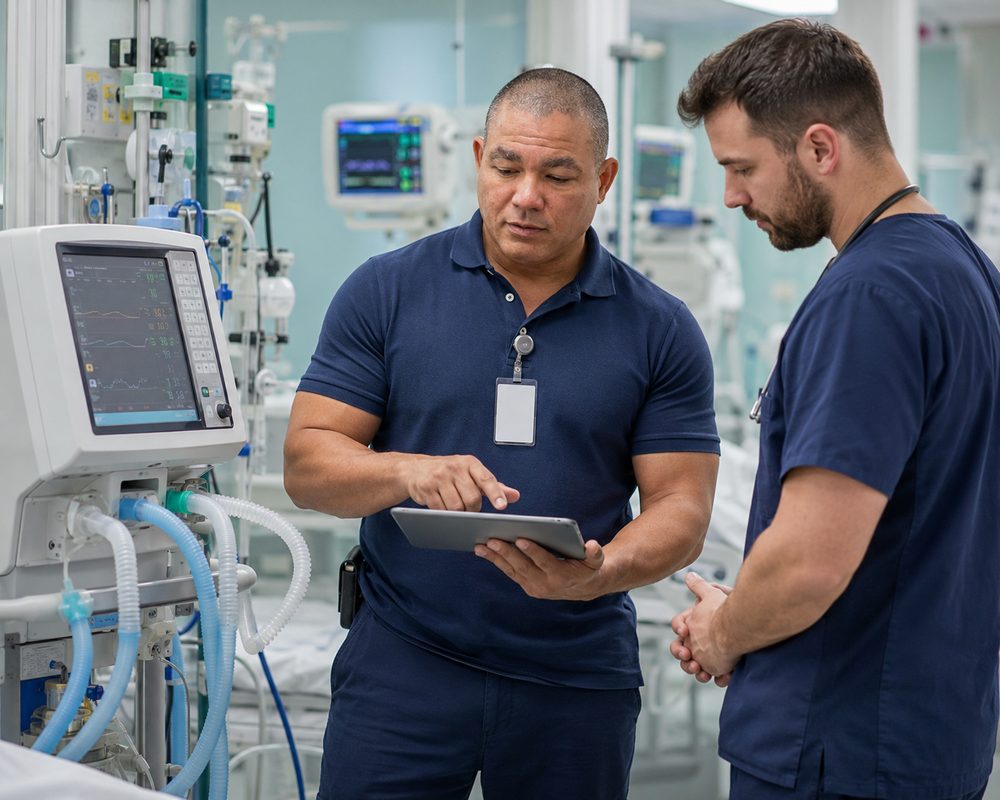 Field service dispatch | BiomedRx App Field service call dispatched from the BiomedRx Network